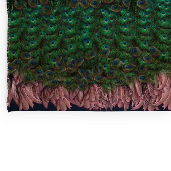 Peacock Feathers Parade Long Scarf Shawl Wrap - Picture 10 of 11